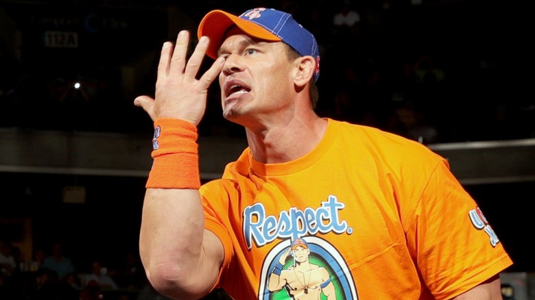 John Cena doing his iconic hand gesture
